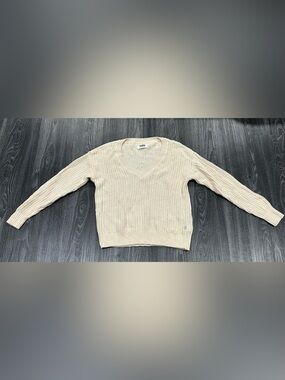 Victoria's Secret PINK Cream V-Neck Knit Sweater Size XS Fits S